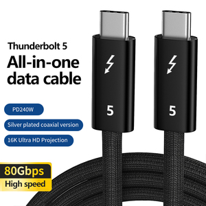 2025 mới nhất Đầy đủ chức năng 16K 60Hz video Thunderbolt 5 240W 80Gbps USB 5 Cáp dữ liệu Nylon nhanh chóng sạc PD Loại C Loại C Cáp - Product Image 3