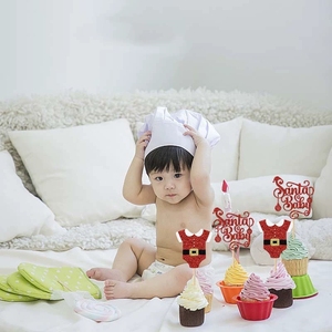 Adornos para Cupcakes de Navidad con Diseño de Santa Claus para Baby Shower, Ideales para Fiestas de Revelación de Género y Celebraciones Temáticas Navideñas - Product Image 4
