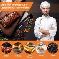 Thermomètre numérique pliant, pouces, pour la cuisson du barbecue, de la viande, avec aimant