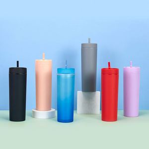 24oz Luxury Eco-friendly <b>Reusable</b> Black Matte Custom PP Tumbler <b>Cup</b> <b>with</b> <b>Lid</b> Straw Boba Drink Anti-corrosion Plastic Drinkware - Product Image 5