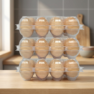 Wholesale 10 Grid Rectangle Plastic Egg Tray Durable Recyclable Eco-Friendly <b>Clear</b> PP Protective Carton <b>Container</b> Custom Logo - Product Image 2