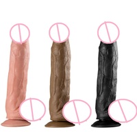 Masturbateur féminin réaliste énorme gode ventouse pénis anal et stimulateur clitoridien jouets sexuels pour femmes