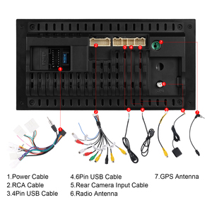 Autoradio Android Podofo 7'' per <span class=keywords><strong>Toyota</strong></span> <span class=keywords><strong>Corolla</strong></span>/<span class=keywords><strong>RAV4</strong></span>/Prado/4Runner/Camry/Hilux 2+64G con Carplay/Android Auto Wireless, GPS/WiFi OEM - Product Image 4