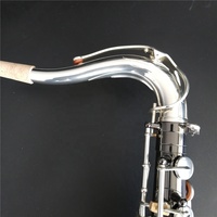 Double Arms with High F# Key Black Nickel Body Silver Keys Chinese Professional Tenor Saxophone