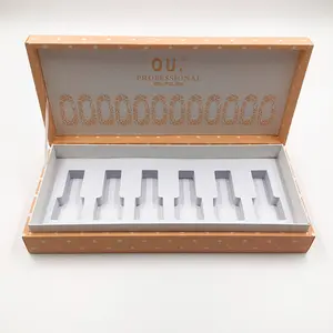 Customized label empty nail polish lacquer box press on nail palette packaging box