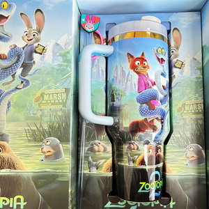 Nouvelle Tasse Thermique Portable de Voyage 40oz avec Poignée, Motif Lapin et Renard de Dessin Animé, Réutilisable, Idéale pour l'Extérieur, Meilleure Vente - Product Image 6