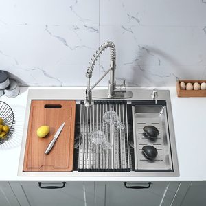 Fregadero de Cocina Doble de 33 Pulgadas, Fregadero de Cocina de Montaje Superior - Product Image 5