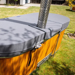 2-4人用ウッドファイアードレッドシダー木製屋外温水浴槽スパウッドファイアードバレルキットセット - Product Image 4