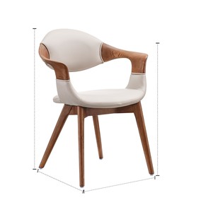 Italian Modern Minimalist Curved Dining <b>Chair</b> Nordic Solid Wood Stool for Balcony Leisure & <b>Study</b> Convertible Backrest <b>Chair</b> - Product Image 6
