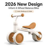 Vélo d'équilibre moderne haut de gamme pour enfants à 4 roues, trotteur ergonomique sans pédales, jouet d'apprentissage pour tout-petits de 1 à 3 ans, développement précoce