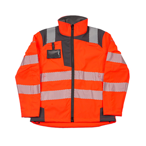 Veste Softshell légère 3 couches en polyester micro <span class=keywords><strong>polaire</strong></span> respirante, imperméable, <span class=keywords><strong>avec</strong></span> <span class=keywords><strong>bande</strong></span> réfléchissante, classe 3 ANSI - Product Image 2
