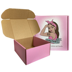 Free design custom paper box pink matte shipping boxes for clothes custom corrugated paper box