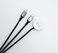 Câble de charge sans fil 6-en-1 GRS écologique certifié CE en ABS/Nylon pour montre intelligente – Promotion Cadeau Rapide