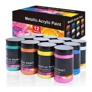 metallic acrylic paint 120ml 12 paints acrylic colors professional paints for drawing