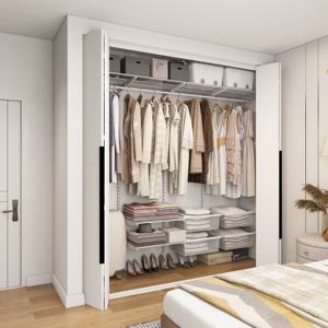 باب خزانة ملابس حديث قابل للطي بتصميم انزلاقي صامت مخصص لتخزين الملابس في غرف النوم والخزائن الكبيرة (OBS) - Product Image 5