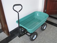 Carretilla de Plataforma de Cuatro Ruedas de Plástico para Jardín y Granja, OEM