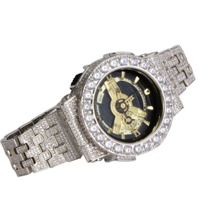 <span class=keywords><strong>Correa</strong></span> <span class=keywords><strong>de</strong></span> <span class=keywords><strong>Reloj</strong></span> <span class=keywords><strong>de</strong></span> Lujo Hecha a Mano con Plata <span class=keywords><strong>de</strong></span> Ley 925 y Moissanita VVS D para GA110/100 - Product Image 3