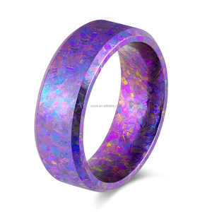 Poya người đàn ông độc đáo kết tinh Titan Vòng phong cách cổ điển cho món quà đính hôn bên hoặc kỷ niệm - Product Image 1