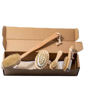 Oval-Shaped <strong>Long</strong>-<strong>Handled</strong> Wooden <strong>Shower</strong> <strong>Brush</strong> Natural PP Bristles for Dry Skin Exfoliation Stylish Wet Back <strong>Bath</strong> Tool for Body - Product Image 1