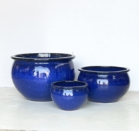 Kit de pot de fleurs en céramique, pot en terre cuite émaillé pour jardin extérieur, pot en argile pour plantes, pour la plantation