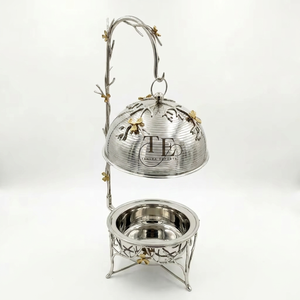 Exquisite Floral Standard Steel <b>Chafing</b> <b>Dish</b> With Dependable Polished Finish For Premium Buffet Catering Service And Banquet Use - Product Image 1