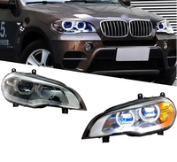 Ensemble de phares LED complets pour BMW X5 E70 2007-2013, lentille laser améliorée, Angel Eye DRL, clignotant modifié, style Ikon