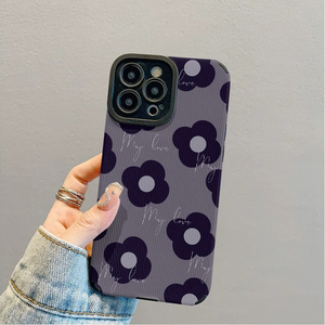 Custodia per cellulare in pelle artificiale TPU con stampa floreale <span class=keywords><strong>viola</strong></span> <span class=keywords><strong>scuro</strong></span> Art English per <span class=keywords><strong>iPhone</strong></span> X, XR, 11, 12, 13, 14, 15, 16, 17, 18 Pro Max - Product Image 2