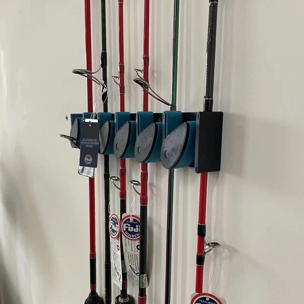 Alpha Wall- Mounted Fishing Rod Holder with Eva Foam Patch Easy to Install Hangable Diameter 20cm Fishing Rod