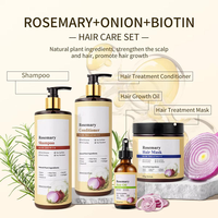 Ensemble de soins capillaires à la rosemaine en 4 pièces avec shampoing, après-shampoing, huile capillaire et revitalisant profond pour des cheveux plus doux et plus lisses, marque privée