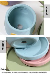 P269 arcilla transpirable en relieve DIY pintado <span class=keywords><strong>a</strong></span> <span class=keywords><strong>mano</strong></span> dibujos animados cara sonriente lunares maceta de cerámica - Product Image 4