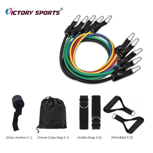 11 pièces Bandes de résistance réglables en caoutchouc pour entraînement de force et tonification à domicile - Product Image 3