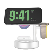 Nouvelle Tendance Q2 : Chargeur Magnétique Sans Fil 3-en-1 avec Haut-Parleur RGB et Charge Rapide à Basse Température pour Mobile (Direct Usine)