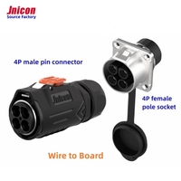 Connecteur Étanche Industriel Jnicon MJ32 à Verrouillage Rapide, Prise Aviation Métallique 4 Broches 80A, Mâle-Femelle, IP67
