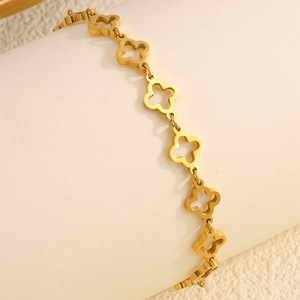 Pulseras de Acero de Titanio con Diseño de Trébol de Cuatro Hojas, Simples y Modernas, de Alta Gama y Éxito de Ventas, de Proveedor Transfronterizo - Product Image 4