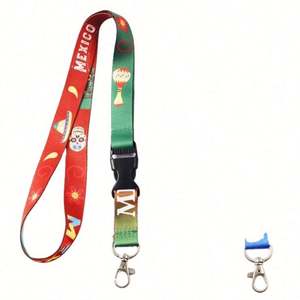 Porte-cartes personnalisé en polyester avec logo imprimé par sublimation, chaîne de cou et lanière avec crochet - Product Image 1