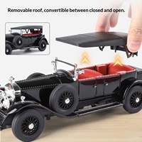 Modèle de voiture classique Phantom 1:24 en alliage et plastique, jouet vintage moulé sous pression, 3 portes ouvrables, son et lumière, fonction pull-back, pour unisexe