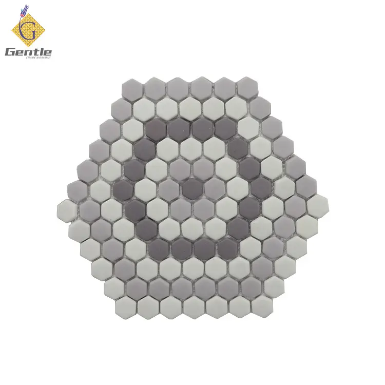 Mosaïque hexagonale douce au toucher de haute qualité, verre recyclable, mosaïque noctilucente