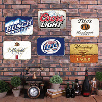 Letreros Decorativos Vintage de Metal para Bar o Cafetería con Diseño de Marcas de Alcohol, Colección de Placas de Estaño