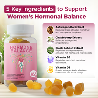 Chinaherbs Supplément d'équilibre hormonal menstruel pour femmes Vitamine pour la fertilité Équilibre hormonal de l'utérus et gommes