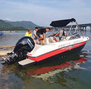 Bateau de pêche mini-yacht en fibre de verre de 20 pieds avec auvent Bimini 580 cm, pour usage familial et de loisirs, conception de moteur pour bateau rapide - Product Image 2