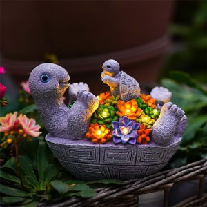 Figurine de <span class=keywords><strong>tortue</strong></span> solaire en résine, design mignon, lumières LED, décorations de jardin, pelouse, patio, cour, cadeau pour bébé, pour maman - Product Image 2