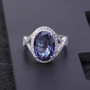 Bague MUSHAN personnalisée en argent sterling 925, plaquée or 18 carats, cadeau de mariage éclatant pour femme, bague GRC de luxe - Product Image 3