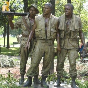 รูปปั้นทหารบรอนซ์กลางแจ้งขนาดเท่าคนจริง <span class=keywords><strong>สามทหาร</strong></span>จากเวียดนาม - Product Image 2