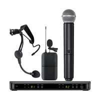 Ensemble de micros sans fil UHF 2 canaux BLX288, deux micros dynamiques cardioïdes portatifs, micro-cravate et micro-casque pour église et karaoké