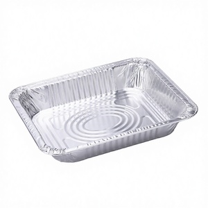 Heavy-Duty Disposable Rectangle Aluminum <b>Foil</b> Food <b>Container</b> Baking Tray 200ml Oven Safe for Microwave Grill Restaurant Catering - Product Image 3