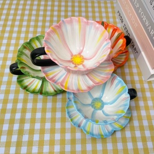 แก้วกาแฟเซรามิกทำมือ 260 มล. ลายเพ้นท์ ขายส่งจากโรงงาน เหมาะสำหรับเป็นของขวัญ อาหารเช้า น้ำชายามบ่าย - Product Image 4