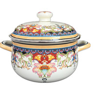 Nouveau Style Émail Théière Soupe Marmite Émaillé Casserole Avec Couvercle