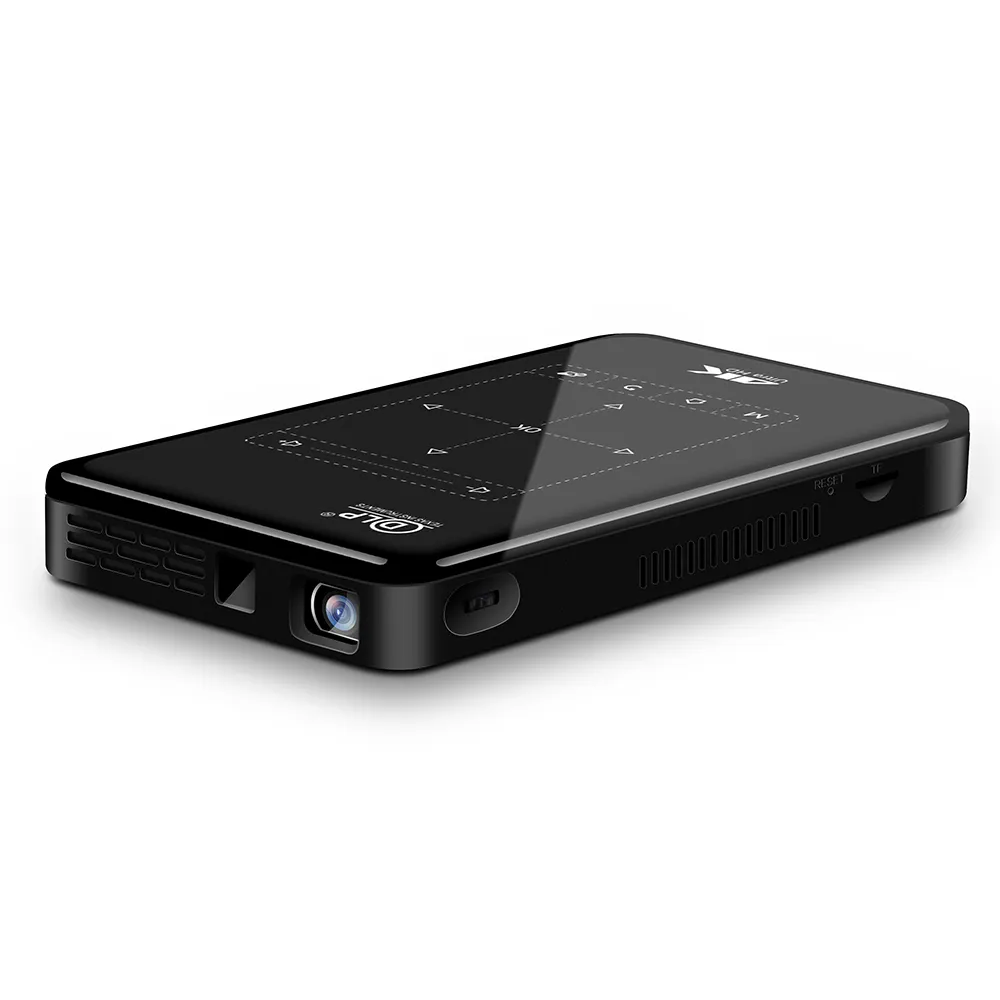Portatile mini proiettore android 9 1G 8G HD-MI ingresso 3D 4K proiettore di film P09-II con mirroring DLP proiettore