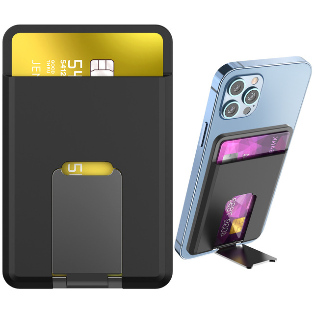 Removable Silicone RFID Wallet Magnetic Card Bag Security case Card Holder for iphone 12 13 14 15 Pro Max