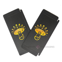 Boîte d'emballage créative en chocolat noir mat avec motif de champignons holographiques dorés pour tablette de chocolat, 24 pièces